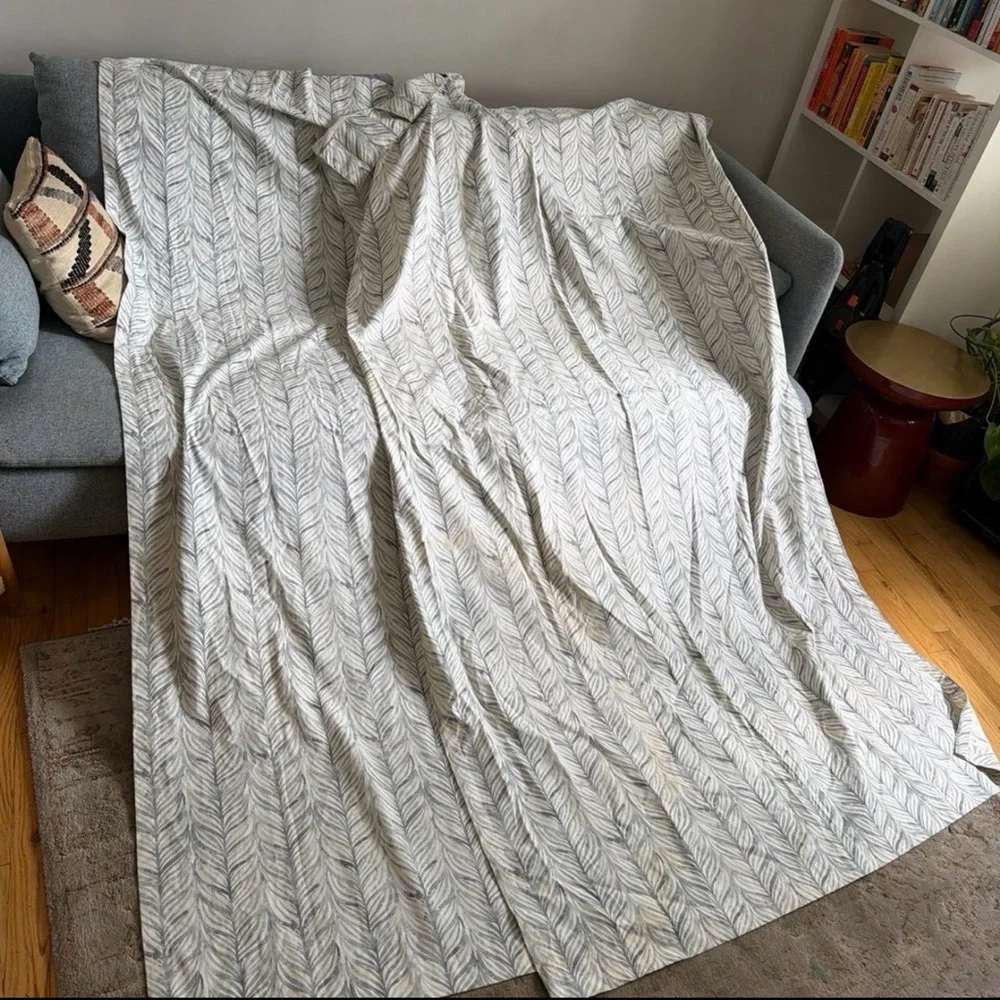 West Elm Woodlands print 100% cotton curtain panels
